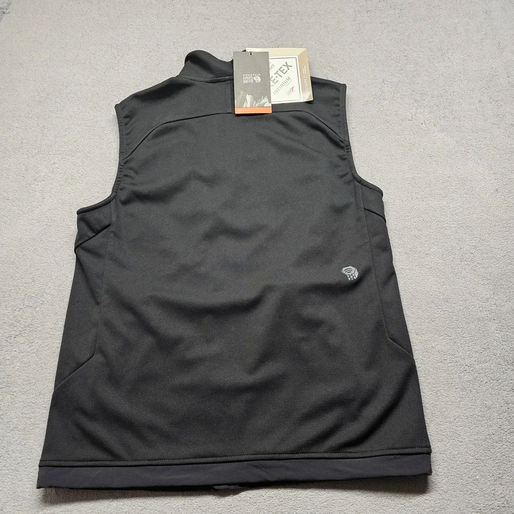 NWT Mountain Hardwear Gore-Tex Infinium Vest Mens Small P Black Softshell OM8959
